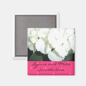 Aimant Faire-part de mariage Hydrangea blanc (Recto/Verso)