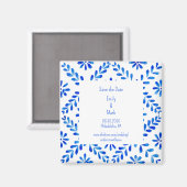Aimant Faire-part de mariage Méditerranée Bleu (Recto/Verso)