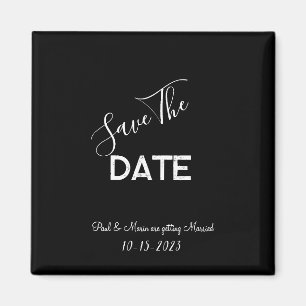 Aimant Faire-part de mariage minimaliste noir et blanc