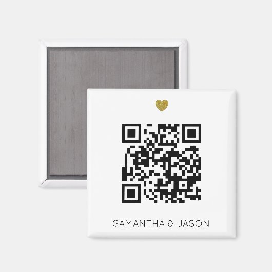 Aimant Faire-part de mariage Modèle de code QR moderne (Recto/Verso)