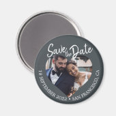 Aimant Faire-part de mariage moderne avec photo noir déca (Recto/Verso)