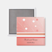 Aimant Faire part de mariage moderne corail (Recto/Verso)