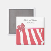 Aimant Faire part de mariage moderne corail (Recto/Verso)