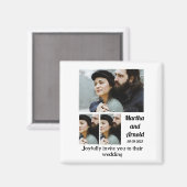 Aimant Faire-part de mariage personnalisé 3 Photo Collage (Recto/Verso)