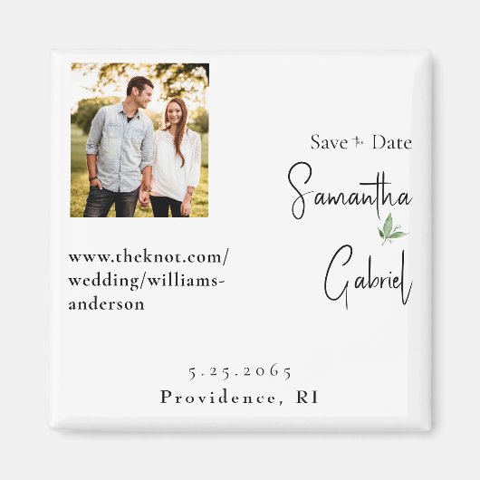 Aimant Faire part de mariage photo blanc (Devant)