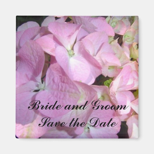 Aimant Faire-part de mariage Rose Bébé Hydrangea (Devant)