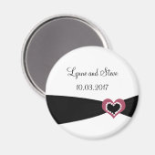 Aimant Faire part de mariage Ruban Noir (Recto/Verso)