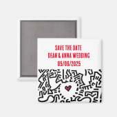 Aimant Faire-part de mariage "Save the date" cœur (Recto/Verso)