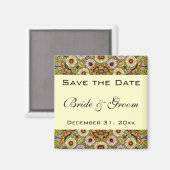 Aimant Faire part de mariage vintage jardin fleurs papill (Recto/Verso)