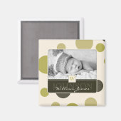 Aimant Faire-part de naissance d'impression à points d'ol (Recto/Verso)