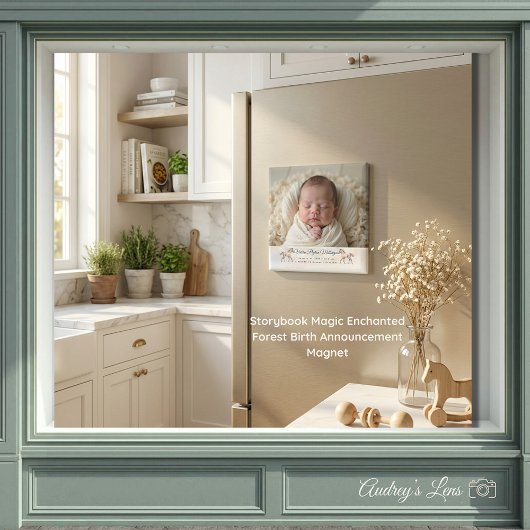 Aimant Faire-part de Naissance Forêt Enchantée de la Magi