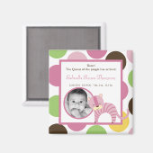 Aimant faire-part de naissance magnétique de 2 po x 2 po (Recto/Verso)