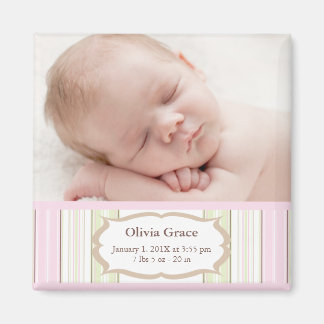 Aimant Faire-part de naissance photo - Baby Girl