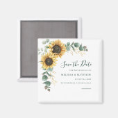 Aimant Faire-part Fleurs de Tournesol Eucalyptus (Recto/Verso)
