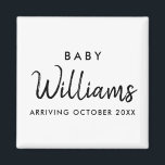 Aimant Faire-part moderne de grossesse<br><div class="desc">Aimant de faire-part de grossesse minimaliste moderne et personnalisé. Faites savoir à vos amis et à votre famille que vous attendez avec ce design minimaliste élégant.</div>