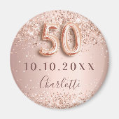 Aimant faire part rose gold blush 50e anniversaire (Devant)