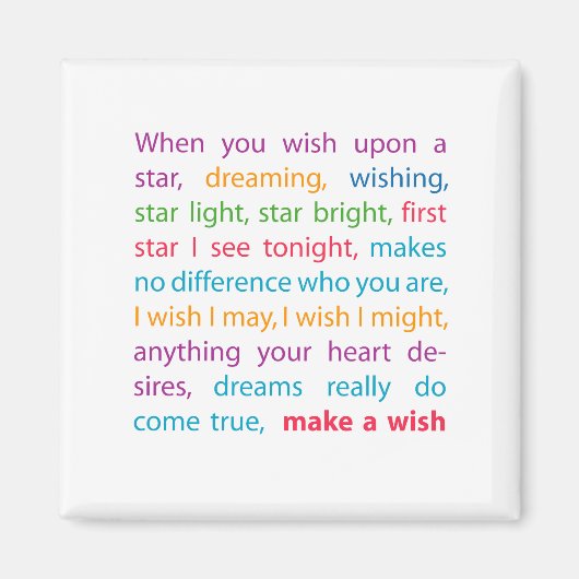 Aimant Faire un voeu (Devant)