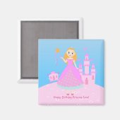 Aimant Fairytale Princess à Pink Birthaday (Recto/Verso)