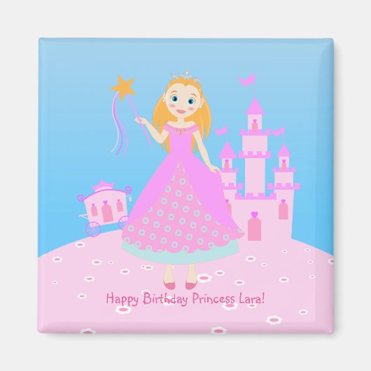 Aimant Fairytale Princess à Pink Birthaday (Devant)