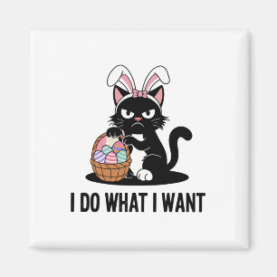 Aimant Fais ce que je veux Chat noir vintage drôle de cha