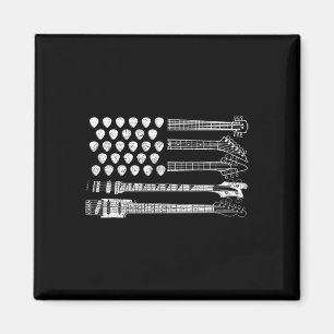 Aimant Faisons du Rock Rock N Roll Guitare Rétro Drapeau