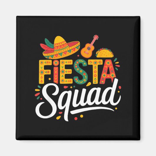 Aimant Faisons la fête mexique fête équipe cinco de mayo (Devant)