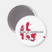 Aimant fait en danemark pays plan forme drapeau étiquette (Recto/Verso)