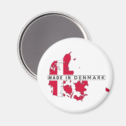 Aimant fait en danemark pays plan forme drapeau étiquette (Recto/Verso)