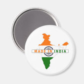 Aimant fait en inde carte pays forme drapeau produit étiq (Recto/Verso)