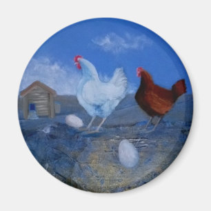 Aimant fait sur commande d'art de poulets mignons