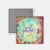 Aimant Faites confiance à vos coeurs pleins de couleur de (Recto/Verso)