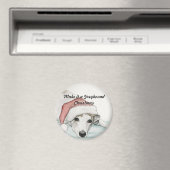 Aimant Faites-en un magasin Greyhound Christmas Dog Art M (In Situ (Lave-vaisselle))