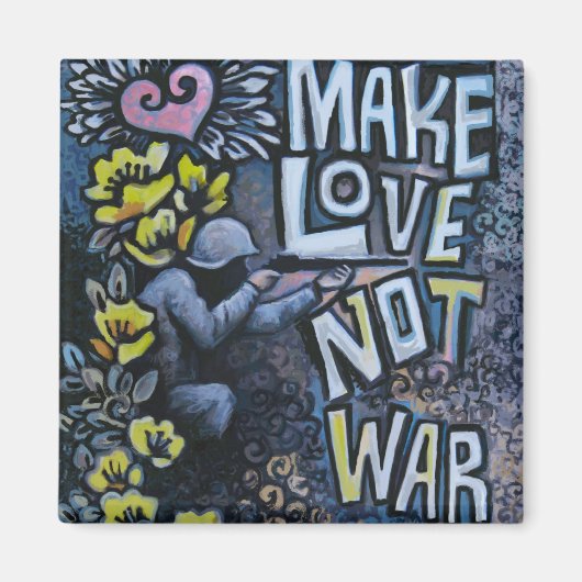 Aimant Faites l'amour, pas la guerre : l'aimant de la pro (Devant)