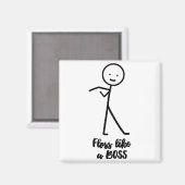 Aimant Faites le floss comme un patron Stick Figure Stick (Recto/Verso)