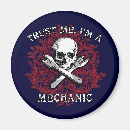 Aimant Faites-moi confiance Je suis un vêtement mécanique (Devant)