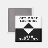 Aimant Faites Plus D'Exercice, Faites Plus De Repos (Recto/Verso)