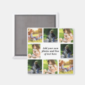 Aimant Faites votre propre collage photo et texte (Recto/Verso)