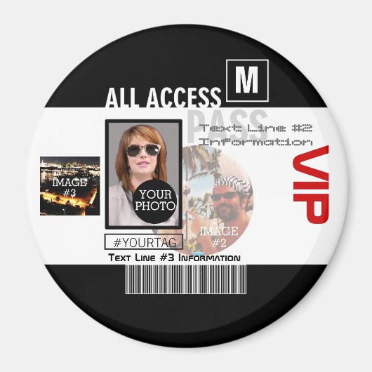 Aimant Faites votre propre VIP Pass 8 façons de personnal (Devant)