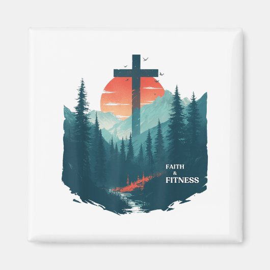 Aimant Faith & Fitness Christian - Workout Motivation (Devant)