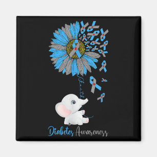 Aimant Faith Elephant & Tournesol Type 1 Diabète Awa