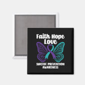 Aimant Faith Hope Love Butterfly Suicide Prevention Aware (Recto/Verso)