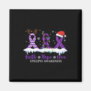 Aimant Faith Hope Love Epilepsy Awareness Christmas Ribbo