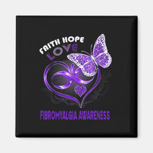 Aimant Faith Hope Love Fibromyalgie Sensibilisation Heart