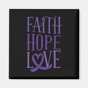Aimant Faith Hope Love - Fibromyalgie Sensibilisation P