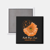 Aimant Faith Hope Love Leukemia Sensibilisation Flower Be (Recto/Verso)
