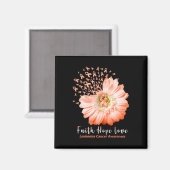 Aimant Faith Hope Love Leukemia Sensibilisation Orange Ru (Recto/Verso)