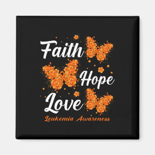Aimant Faith Hope Love Leukemia Sensibilisation Papillon