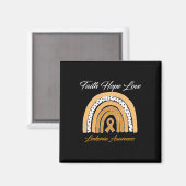 Aimant Faith Hope Love Leukemia Sensibilisation Ruban Ora (Recto/Verso)