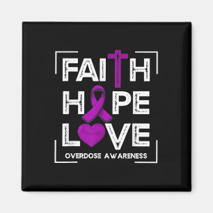 Aimant Faith Hope Love Overdose Sensibilisation Femmes ch