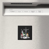 Aimant Faith Hope Love Snowman Jesus Christian Tree Chris (In Situ (Lave-vaisselle))